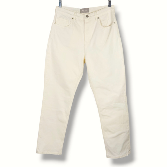 NWOT Everlane The Original Cheeky High Rise Straight Leg Jeans Sz. 30x28 Ecru - Picture 2 of 10